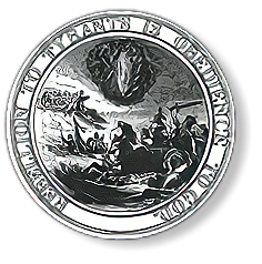 First Great Seal design — Moses parting the Red Sea